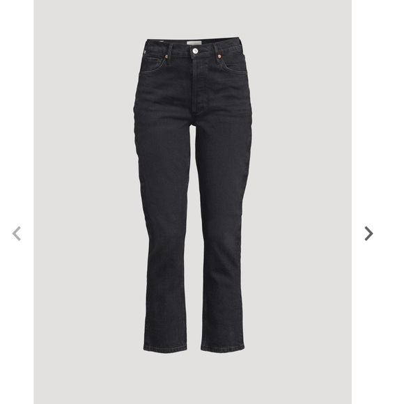 CITIZENS OF HUMANITY Charlotte High-Waisted Straight Jeans. Size 31. Black. - Picture 3 of 14
